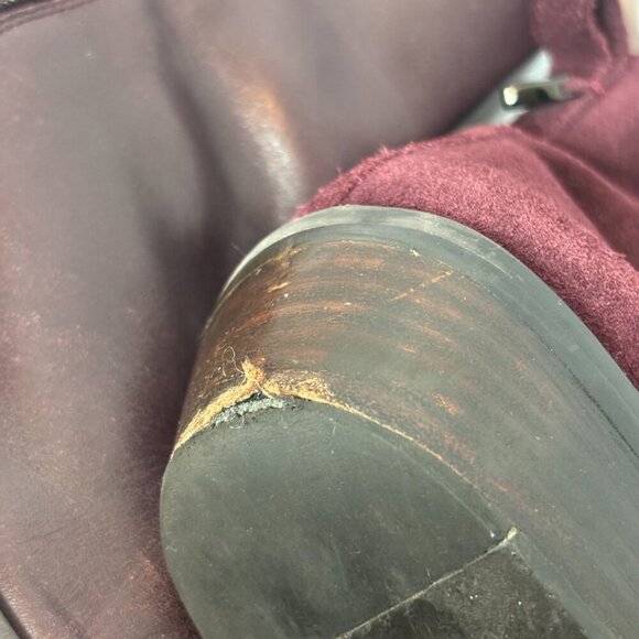 Coach Women's Sz 8 Maroon Carmen Almond Toe Chelsea Ankle Boots - Picture 9 of 10